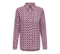ONLY Onlalma Life Poly L/S Plisse Shirt Camicia da Donna, Magenta Purple/AOP:584 Posh, M
