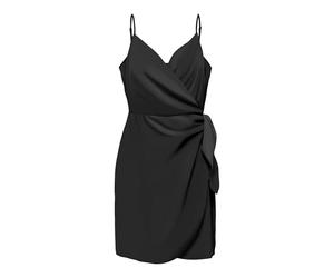ONLY Onlalma Life Vis ISA Wrap Dress Solid da Donna, Nero, L