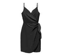 ONLY Onlalma Life Vis ISA Wrap Dress Solid da Donna, Nero, XS