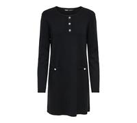 Only Onlania LS Abito da Donna con Bottoni, Scollo Rotondo, in Maglia, Nero, M