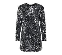 ONLY Onlanika da Donna Catina LS Sequins Dress Wvn, Argento, XL