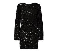 ONLY Onlanika Sequins LS Bow Dress Wvn CS, Nero, XL