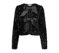ONLY Onlanika Sequins LS Bow Top Wvn CS, Nero, L