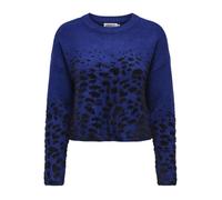 ONLY Onlanni LS Jq Knt-Pantaloncini con Scollo Rotondo Maglione, Sodalite Blue/Motivo: Nero, L Donna