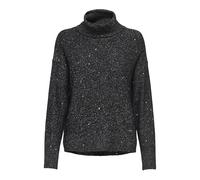 ONLY Onlarizona LS Sequins - Girocollo a Rullo, Modello Knt, Nero, L