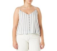 Only Onlastrid Singlet Wvn Noos Top, Cloud Dancer Silver Conce Stripe, 44 Donna