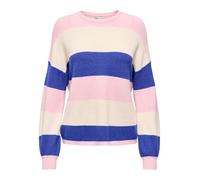 ONLY Onlatia L/S Maglione a Righe Knt Noos, Rosa Chiaro, L