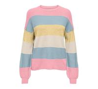 Only Onlatia L/S Maglione a Righe Knt Noos, Rosa Chiaro, M