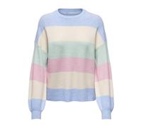 Only Onlatia L/S - Pullover da Donna Knt Noos, Kentucky Blue/Stripes: Bianco Mel/Surf Sp Mel/Light P Mel, M