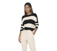 ONLY Onlatia L/S Stripe Maglione Knt Noos, Black/Stripes:Whitecap Gray Melange, M Donna