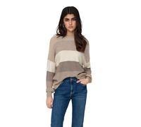 Only Onlatia L/S Stripe Maglione Knt Noos, Maglione Donna, Feather Gray/Stripes:w. Beige/Whitecap Gray/Leafless Tree, S