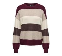 ONLY Onlatia L/S Stripe Pullover Knt Noos Maglia Misto Viscosa, Zinfandel, S Donna