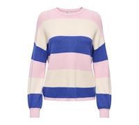 ONLY Onlatia L/S Stripe Pullover Knt Noos Maglione in Misto Viscosa, Rosa Chiaro, L Donna