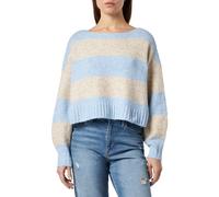 ONLY Onlaya Life L/S Boatneck Pull CC Knt Maglione, Angel Falls/Stripes:Birch, M Donna