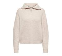 Only ONLBAKER L/S Zip Knt Noos Pullover da Donna, Cloud Dancer/Dettagli: Melange, XS, Cloud Dancer/Detail:Melange, XS