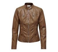 Only Giacca da donna Bandit Biker in ecopelle Marrone (Cognac) Taglia 34
