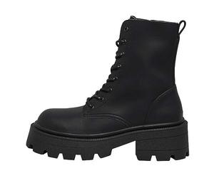 ONLY Onlbanyu-3 Pu Monocromatico Lace Boot Noos Stivaletti, Nero, 37 EU
