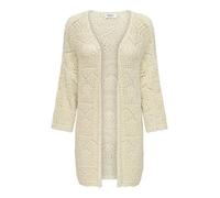 ONLY Onlbeach Nca Knt-Cardigan Lungo 7/8 Maglione, Bianco, M Donna
