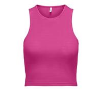 ONLY Onlbelia S/L Crop Top Jrs Noos, Fucsia Fedora, S