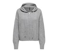 Only Onlbella LS Hood Zip Cardigan Knt, Melange Grigio Medio, L Donna
