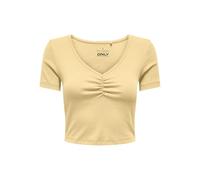ONLY Onlbetty Life S/S Scallop V-Neck CC Jrs, Sunlight, XS Donna
