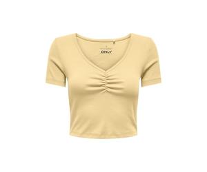 ONLY Onlbetty Life S/S Scallop V-Neck CC Jrs, Sunlight, XS Donna