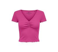ONLY Onlbetty S/S V-Neck Top CC Jrs T-Shirt, Rosa Lampone, M Donna
