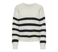 ONLY Onlbillie LS Life Stripe O-Neck Ex Knt, Pullover Donna, Cloud Dancer,