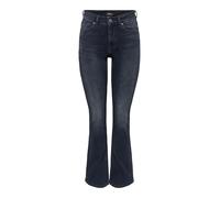 ONLY ONLBLUSH Life Mid Flared REA409 Jeans, Blue Black Denim, S/32 da Donna
