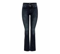 ONLY ONLBLUSH Life Mid Flared REA409 Jeans, Blue Black Denim, XS/30 da Donna