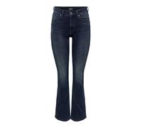 ONLY ONLBLUSH Life Mid Flared REA409 Jeans, Blue Black Denim, M/34 da Donna