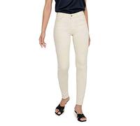 Only - Blush - Jeans skinny écru con fondo sfrangiato-Bianco XL