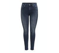 ONLY ONLBLUSH Life Mid SK Ank Raw REA409 Noos Pantaloni, Blue Black Denim, S/32 Donna