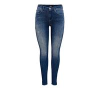 Only ONLBLUSH LIFE MID SK ANK RAW REA811 NOOS, Jeans Donna, Blu (Dark Blue Denim), L / "32