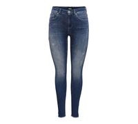 Only ONLBLUSH LIFE MID SK ANK RAW REA811 NOOS, Jeans Donna, Blu (Dark Blue Denim), S / "30