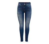 Only ONLBLUSH LIFE MID SK ANK RAW REA811 NOOS, Jeans Donna, Blu (Dark Blue Denim), XS / "32