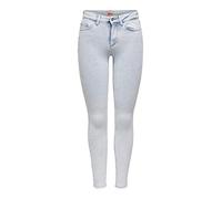 ONLY ONLBLUSH Life Mid SK Raw AK REA298 Noos Skinny Jeans, Light Blue Denim, XS / 34 Donna