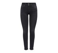 ONLY Onlblush Mid Ank Raw Jeans Rea1099 Noos Skinny, Nero (Black Denim), W27/L30 (Taglia Produttore: Small) Donna