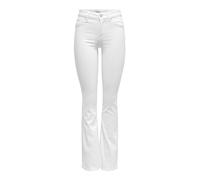 ONLY - Blush - Jeans a vita alta a zampa bianchi-Bianco 42