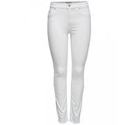 Only Onlblush Mid SK Ank Raw Rea0730noos Jeans Skinny, Bianco (White), XS / 32L Donna