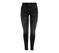 Only Onlblush Mid SK Ank Rawjns Rea2343 Noos Jeans Skinny, Nero (Black Denim), XS / 32L Donna
