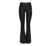 Only ONLBLUSH Mid Waist Flared Coated Noos Pantaloni in PU, Black, L / 32L Donna