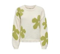 ONLY Onlbootle Life LS Flower O-Neck Knt, Baby's Breath, L Donna