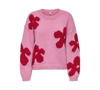 ONLY Onlbootle Life LS Flower O-Neck Knt, Rosa Selvatica, XL Donna
