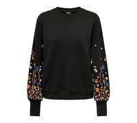 ONLY ONLBROOKE L/S O-Neck Flower CS Swt Felpa, Stampa a Fiori su Maniche, S Donna