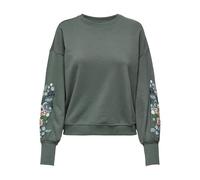 ONLY Onlbrooke L/S O-Neck Flower Swt Noos, Balsamo Verde, L Donna