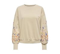 ONLY Onlbrooke L/S O-Neck Flower Swt Noos, Kaki Pallido, M Donna