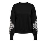 ONLY Onlbrooke L/S O-Neck Flower Swt Noos, Nero, XL Donna