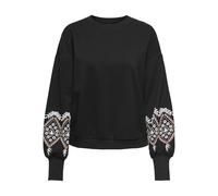 ONLY Onlbrooke L/S O-Neck Flower Swt Noos, Nero, XL Donna