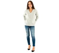 ONLY Onlcamilla V-Neck L/S Pullover Knt Noos, Chiaro Grigio Melange, XS Donna